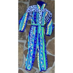 Vintage Obermeyer Reversible Janet Ski Snow Suit Retro Neon Women’s Size 8